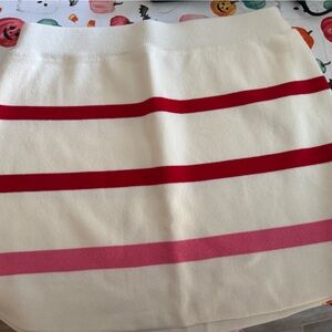 QUEEN OF SPARKLES A-Line Skirt with Red and Pink Stripes
